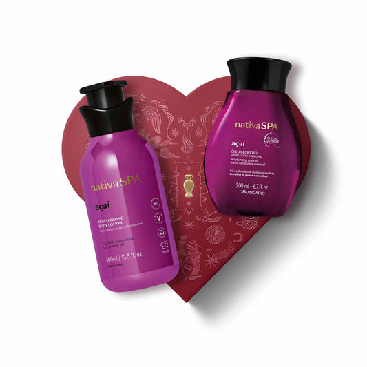 Kit De Regalo De Amor Y Amistad Femenino Cuidado Corporal Nativa SPA Açaí