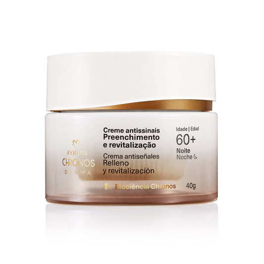 Crema antiseñales relleno y revitalización 60+ noche Chronos Derma