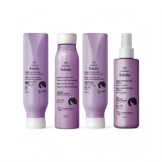 Natura Kit Cabello rizado completo Mora y Aceite de coco