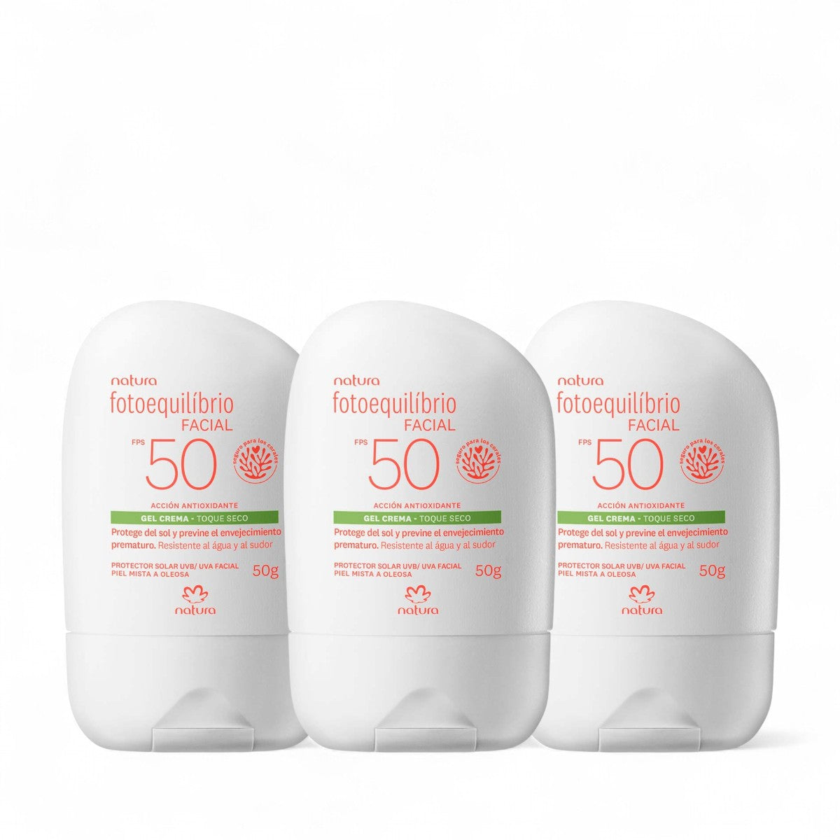 Natura Kit X3 Protector solar facial en gel FPS 50