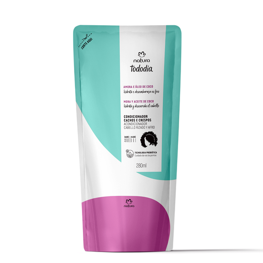 Natura Repuesto acondicionador para rizos y afros mora y aceite de coco