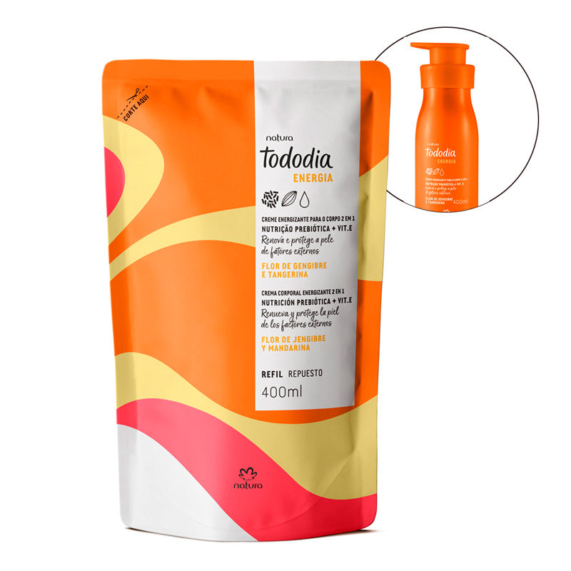 Natura Repuesto crema corporal 2 en 1 flor de jengibre y mandarina