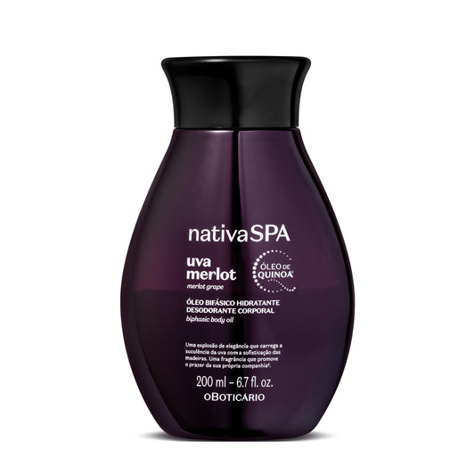Oboticario Óleo Bifásico Hidratante Corporal Uva Merlot Nativa Spa