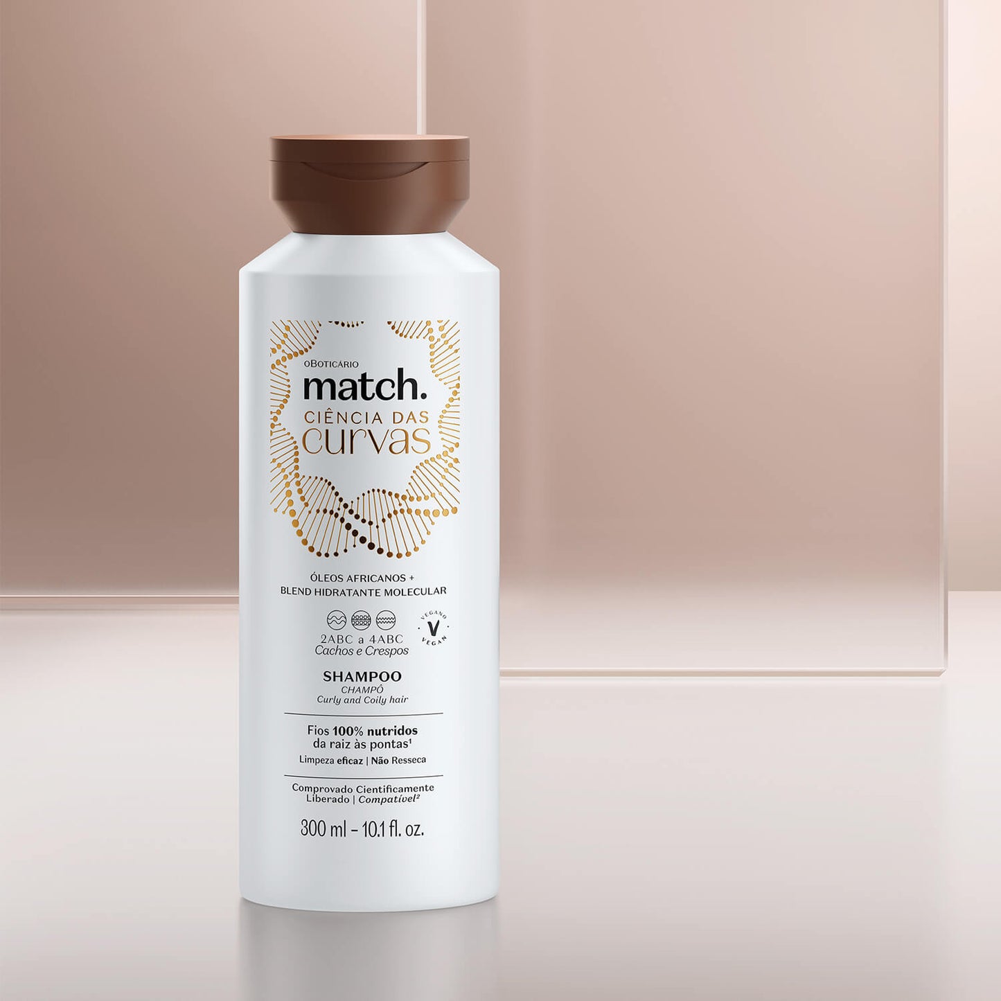 Oboticario Shampoo hidratante ciencia curvas Match | Cabello Rizado