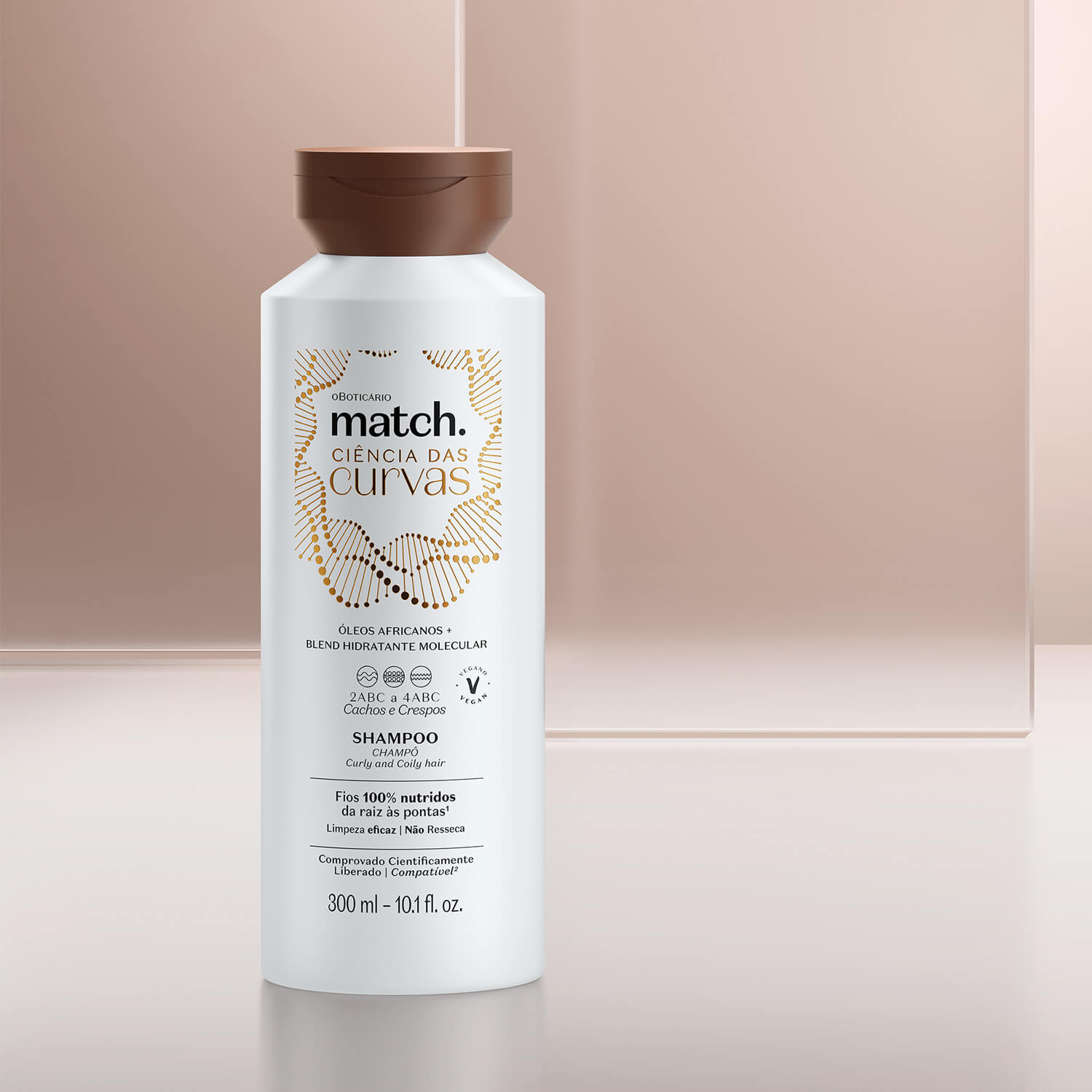 Oboticario Shampoo hidratante ciencia curvas Match | Cabello Rizado