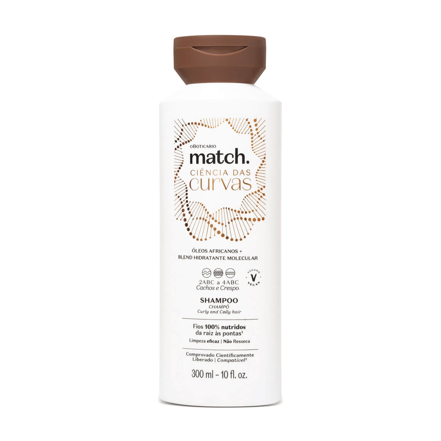 Oboticario Shampoo hidratante ciencia curvas Match | Cabello Rizado