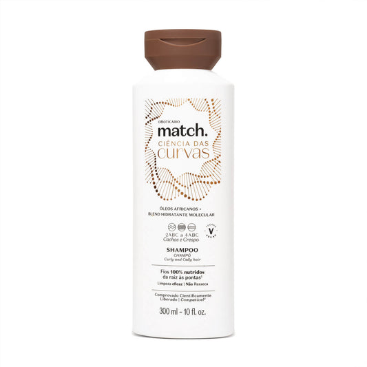 Oboticario Shampoo hidratante ciencia curvas Match | Cabello Rizado