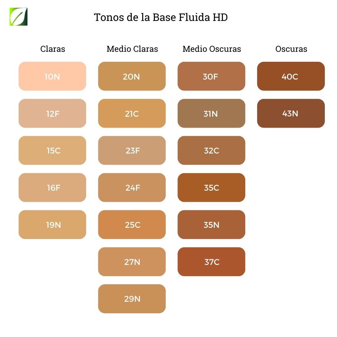 Base fluida HD Tono Claro 12F - Beaute Florale