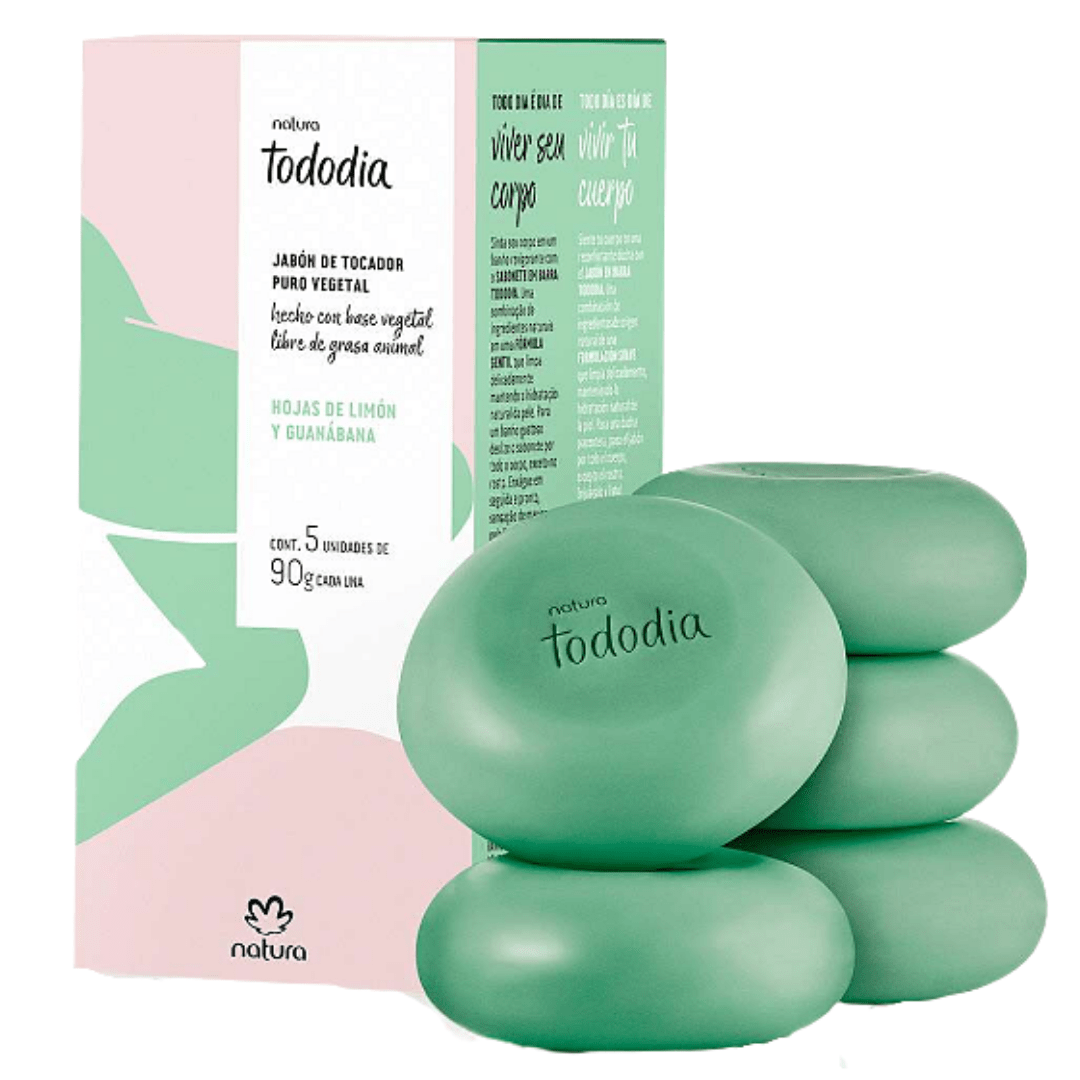 Natura Tododia Jabón en barra puro vegetal hojas de limón y guanabana