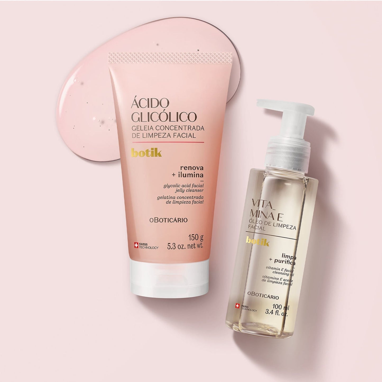 Oboticario Botik Kit Doble Limpieza: Aceite Limpiador Facial + Gel Limpiador Facial Concentrado