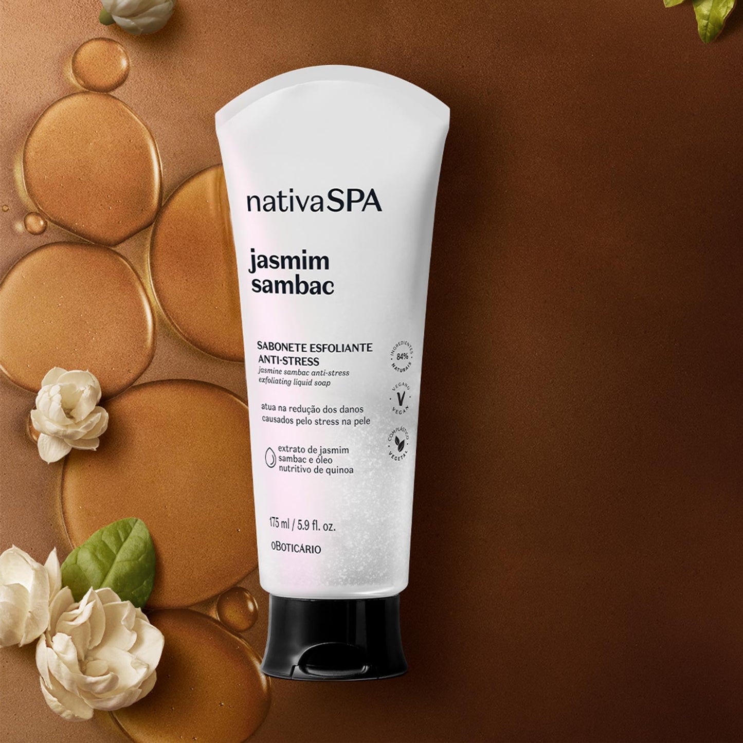 Oboticario Jabon Liquido Corporal Exfoliante Antiestres Jasmin Sambac