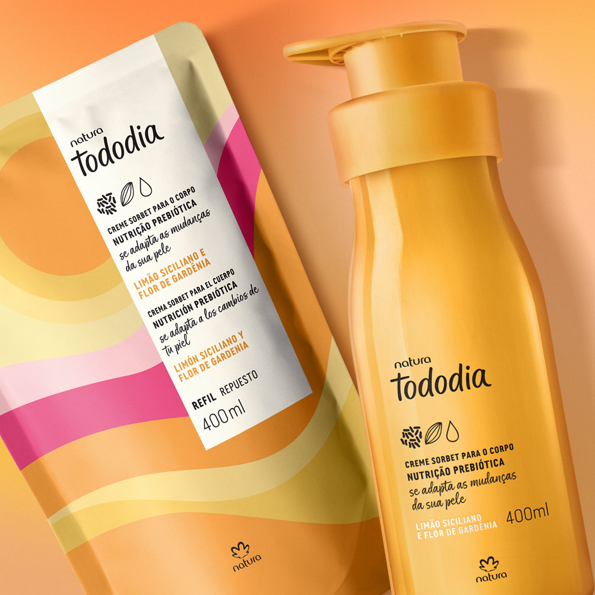 Tododia Kit Crema Nutritiva Limón Siciliano y Flor de Gardenia con Repuesto