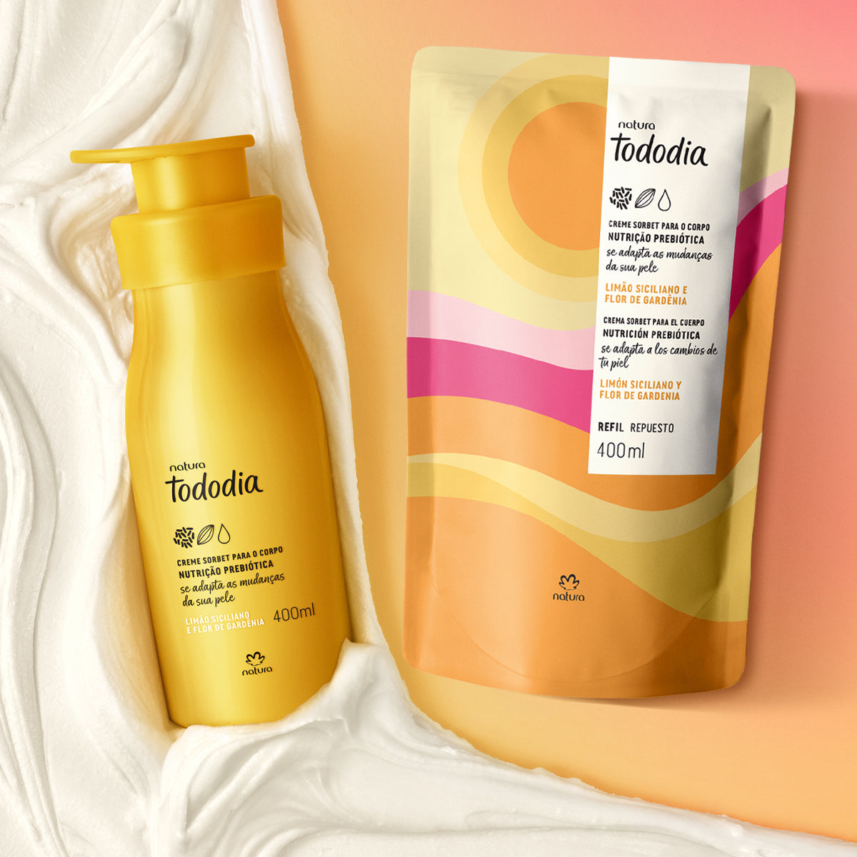 Tododia Kit Crema Nutritiva Limón Siciliano y Flor de Gardenia con Repuesto