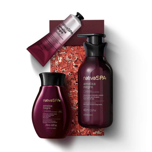 Kit de regalo de navidad nativa spa ameixa de negra