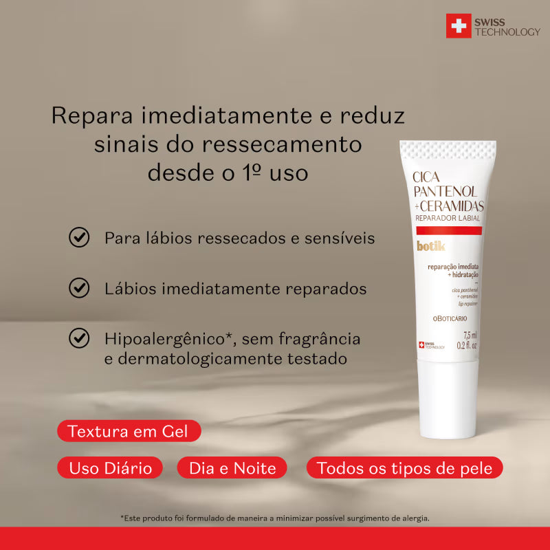 Reparador Labial Cica Pantenol + Ceramidas Botik