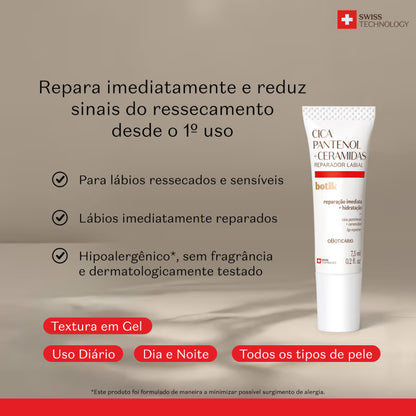 Reparador Labial Cica Pantenol + Ceramidas Botik