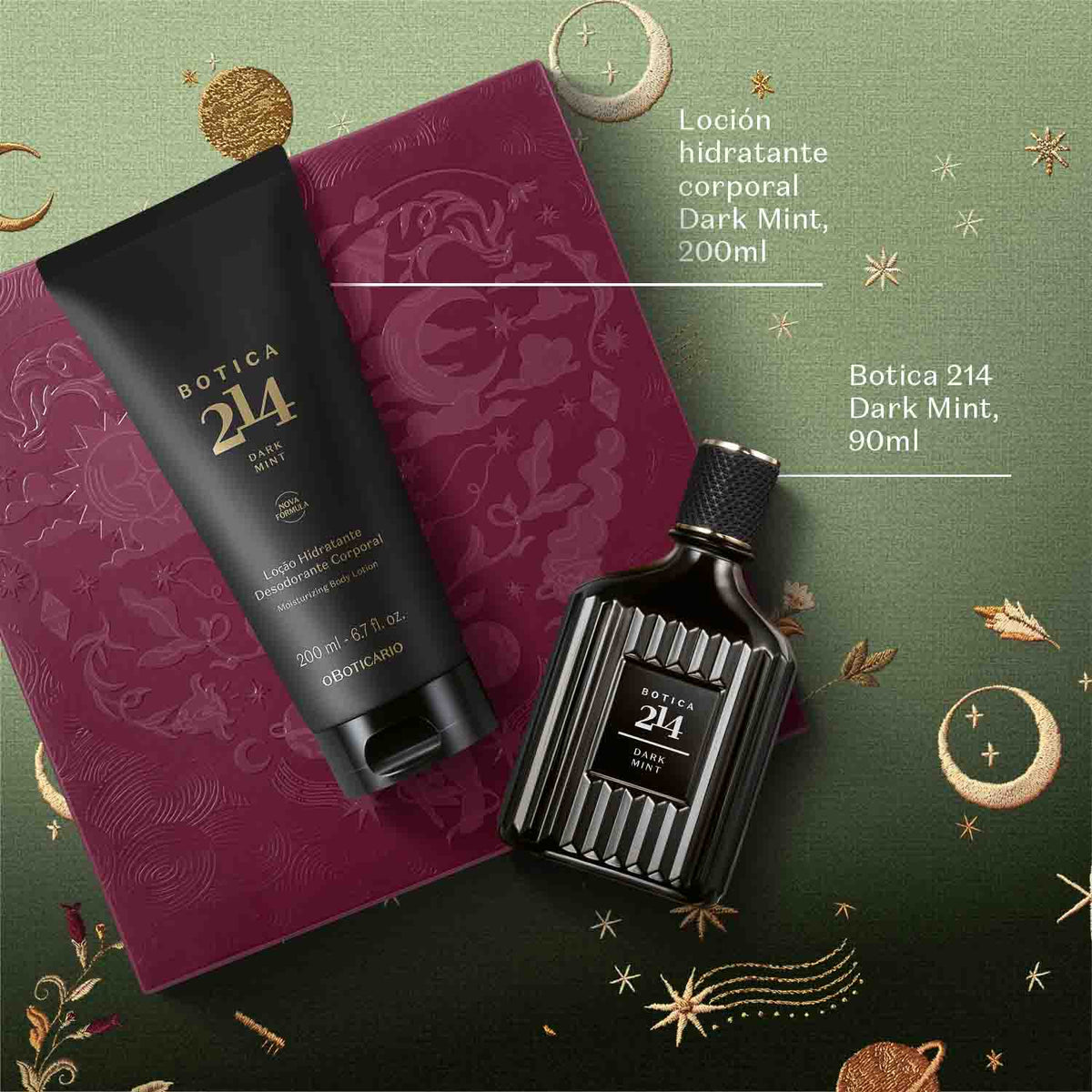 Kit De Regalo De Amor Y Amistad Masculino Botica 214 Dark Mint