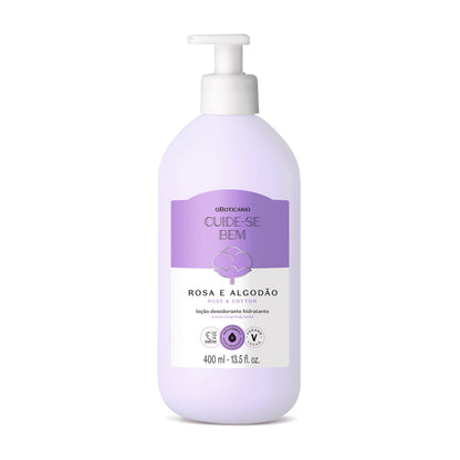 Crema hidratante corporal rosa y algodón