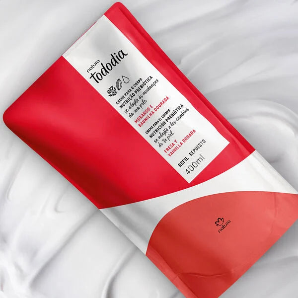 Repuesto Crema Nutritiva para el Cuerpo Tododia Fresa y Vainilla Dorada 400ml