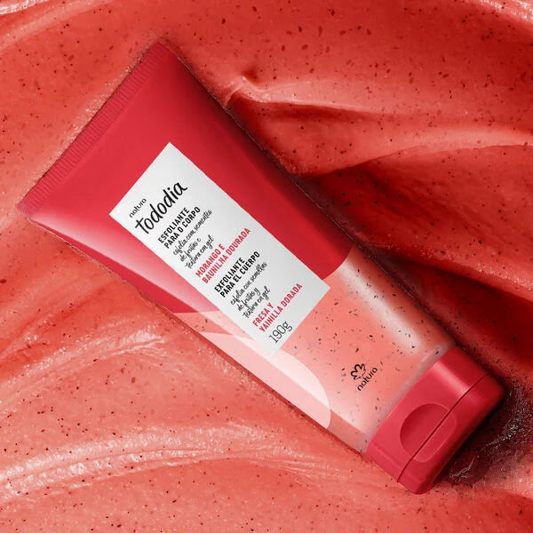 Exfoliante para el cuerpo Tododia Fresa y Vainilla Dorada 190gr