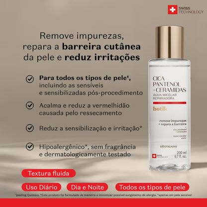 Agua Micelar Reparadora cica pantenol + Ceramidas