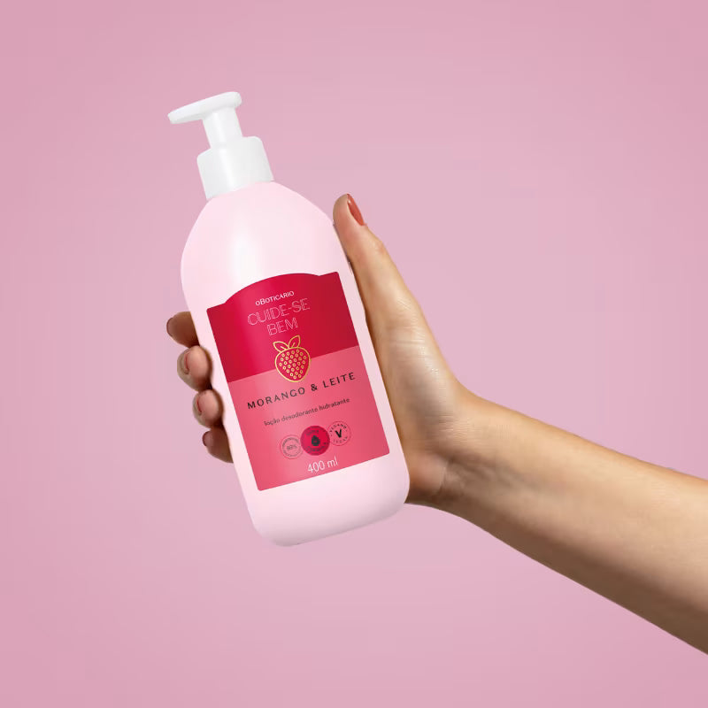 Crema Hidratante Corporal Fresa y Leche 400ml