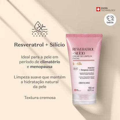 Crema limpiadora facial Resveratrol y Silicio