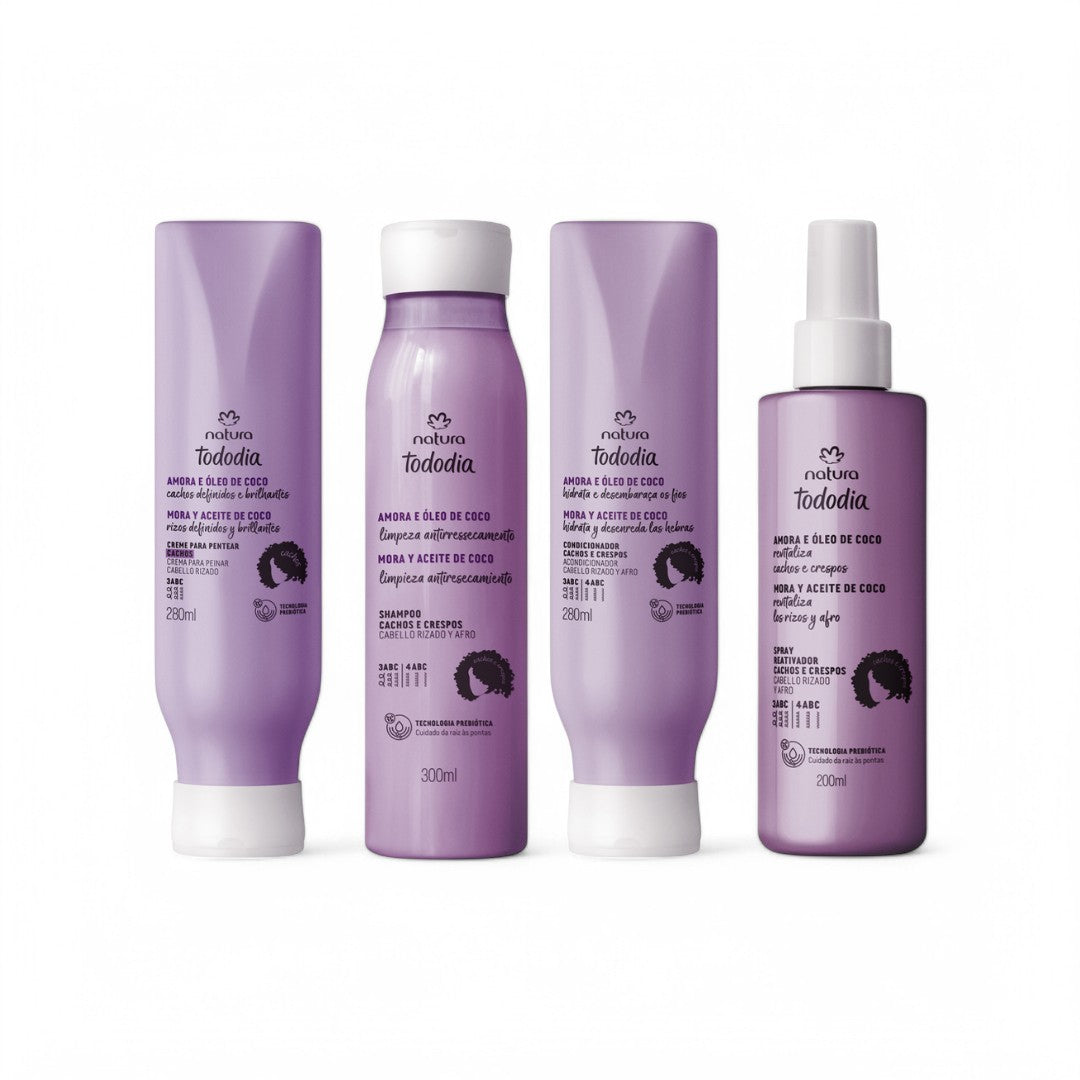 Natura Kit Cabello rizado completo Mora y Aceite de coco
