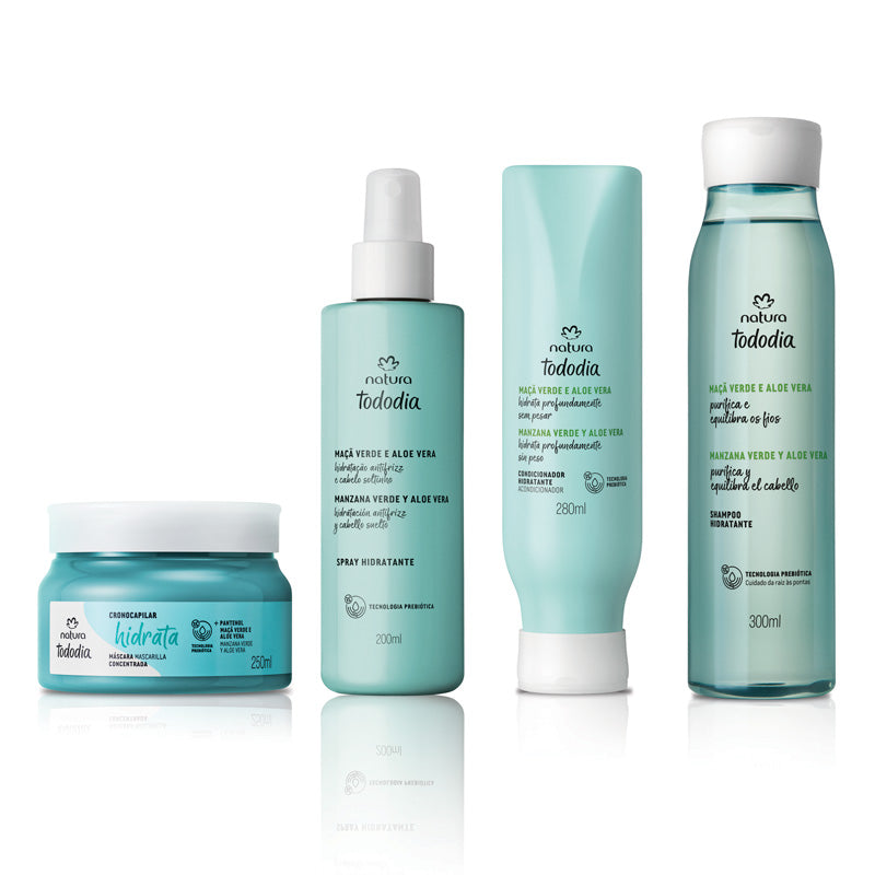 Natura Kit Tododia cabellos hidratación manzana verde y aloe vera