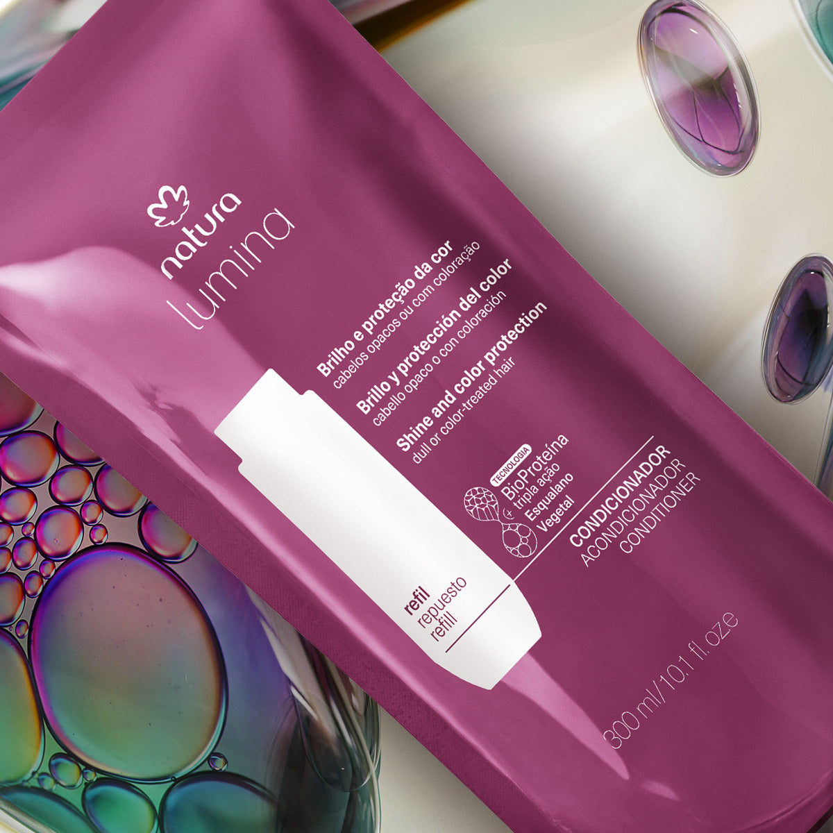 Natura Repuesto Acondicionador protector Lumina brillo y Protección del color