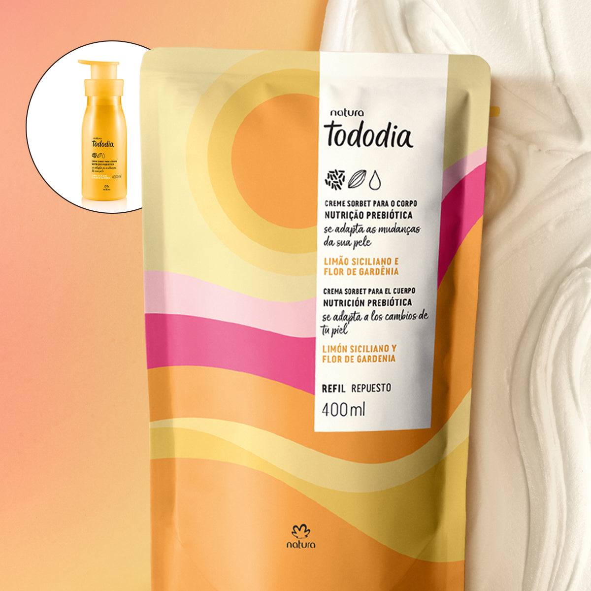 Natura Repuesto Crema Corporal Limón Siciliano y Flor de Gardenia