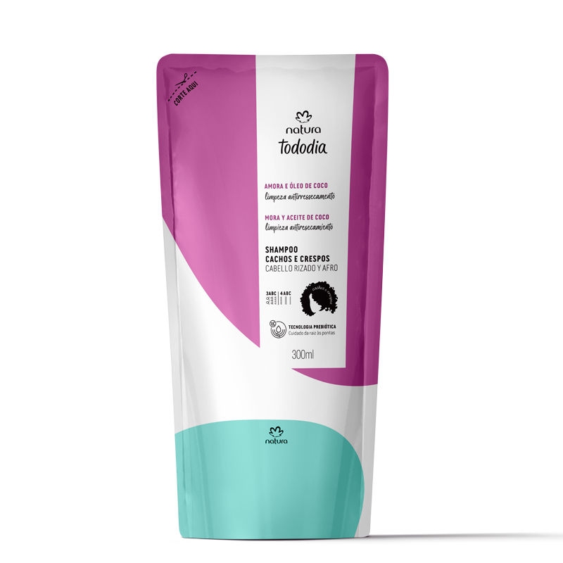 Natura Repuesto shampo rizos y afros mora y aceite de coco