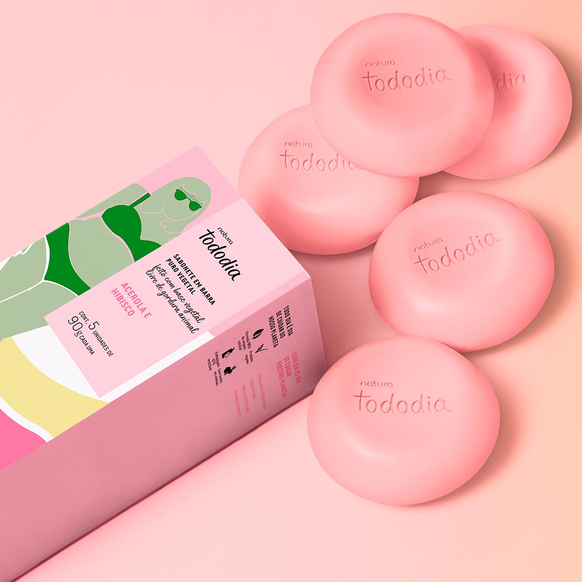Natura Tododia Jabones en barra puro vegetal acerola e hibisco