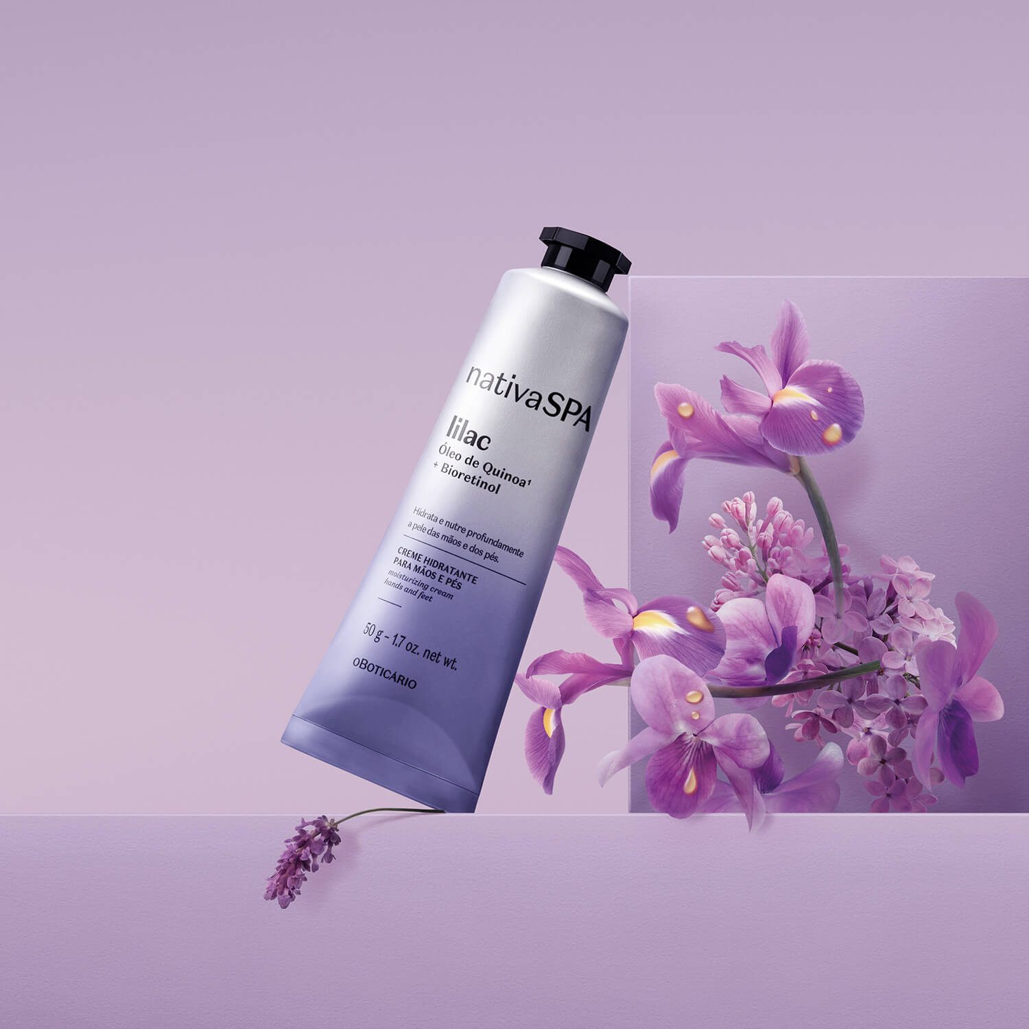 Oboticario Crema de manos y pies hidratante lilac