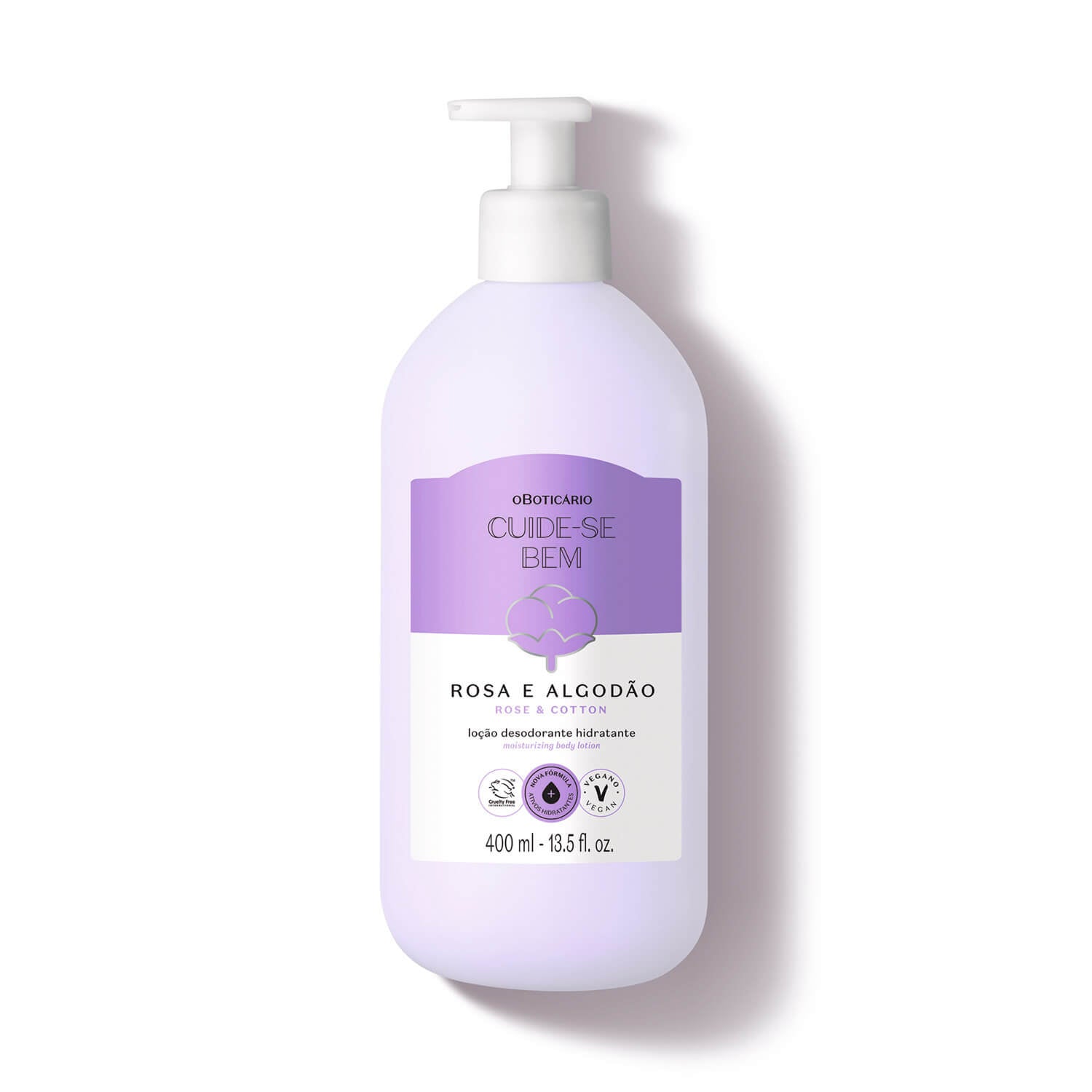 Oboticario Crema hidratante corporal rosa y algodón