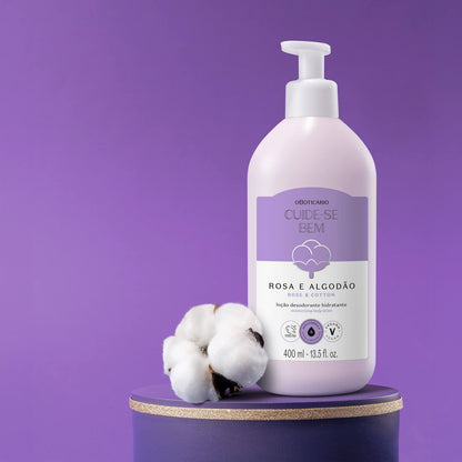 Oboticario Crema hidratante corporal rosa y algodón