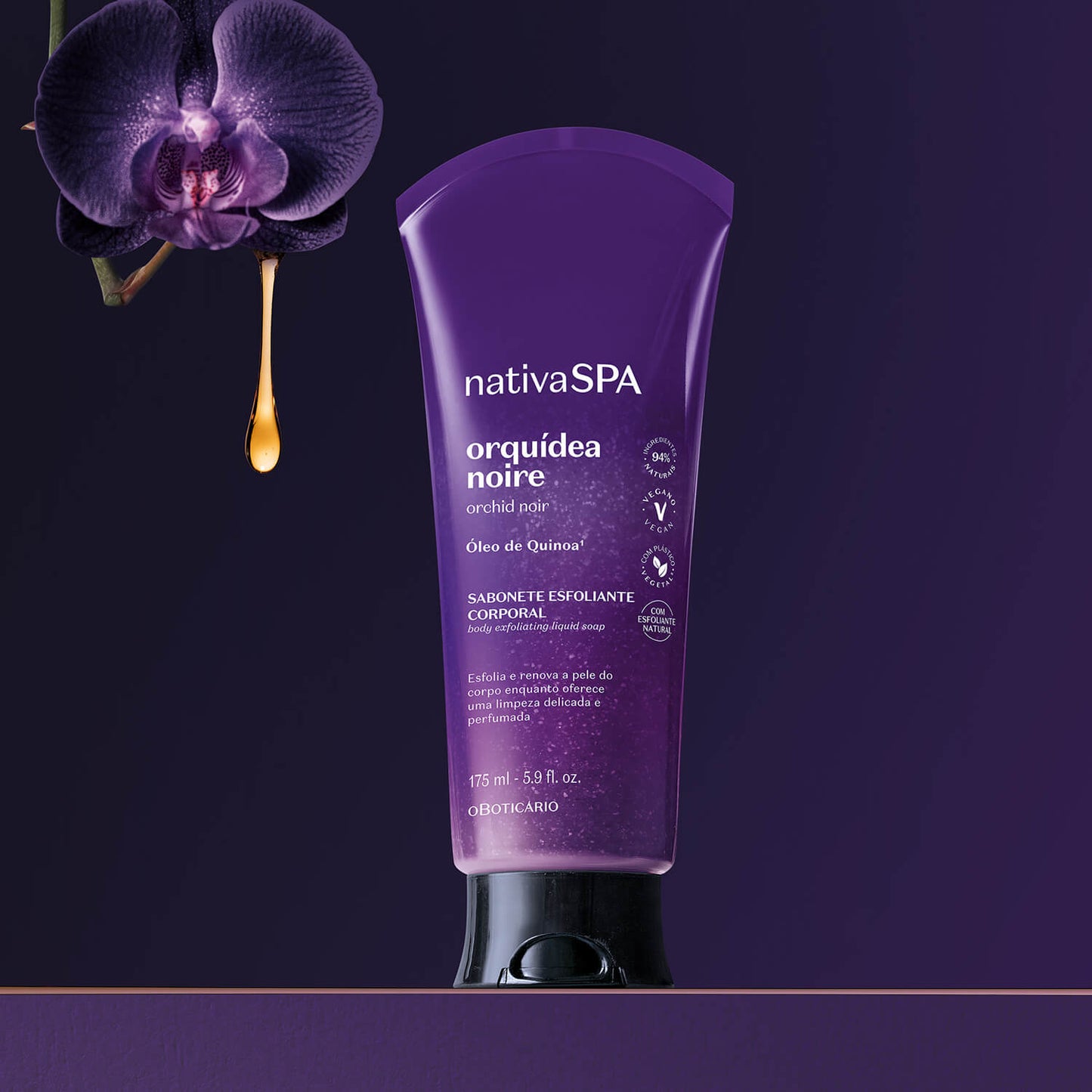 Oboticario Jabón Liquido Exfoliante Corporal Orquidea Noire