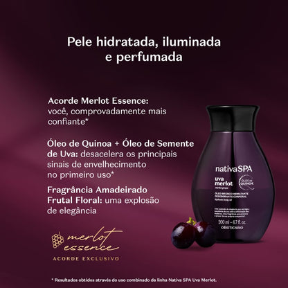 Oboticario Óleo Bifásico Hidratante Corporal Uva Merlot Nativa Spa