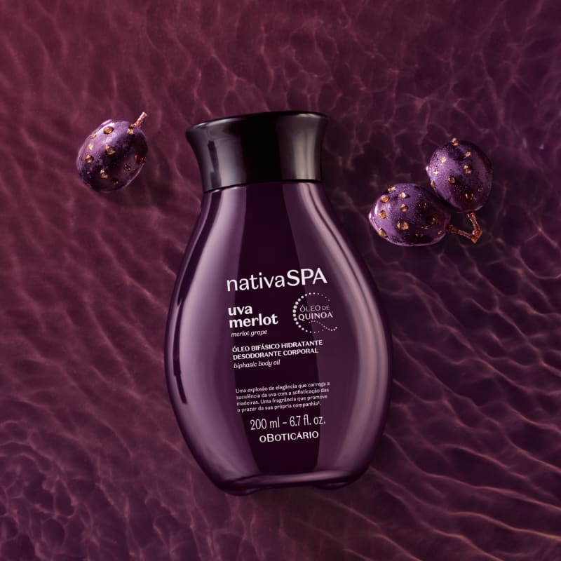 Oboticario Óleo Bifásico Hidratante Corporal Uva Merlot Nativa Spa
