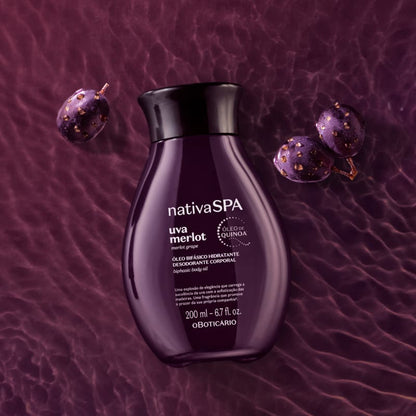 Oboticario Óleo Bifásico Hidratante Corporal Uva Merlot Nativa Spa