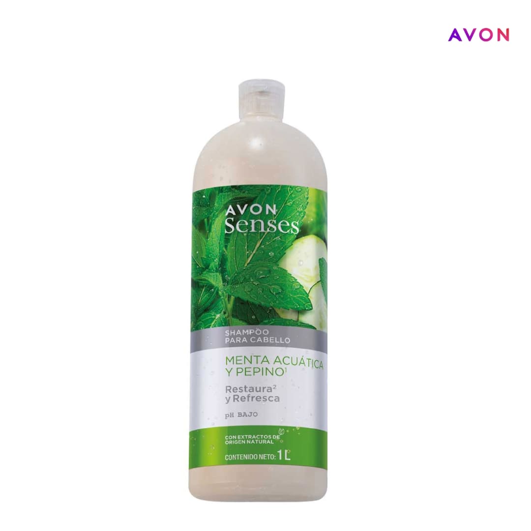 Avon Senses Shampoo Menta Acuatica y Pepino
