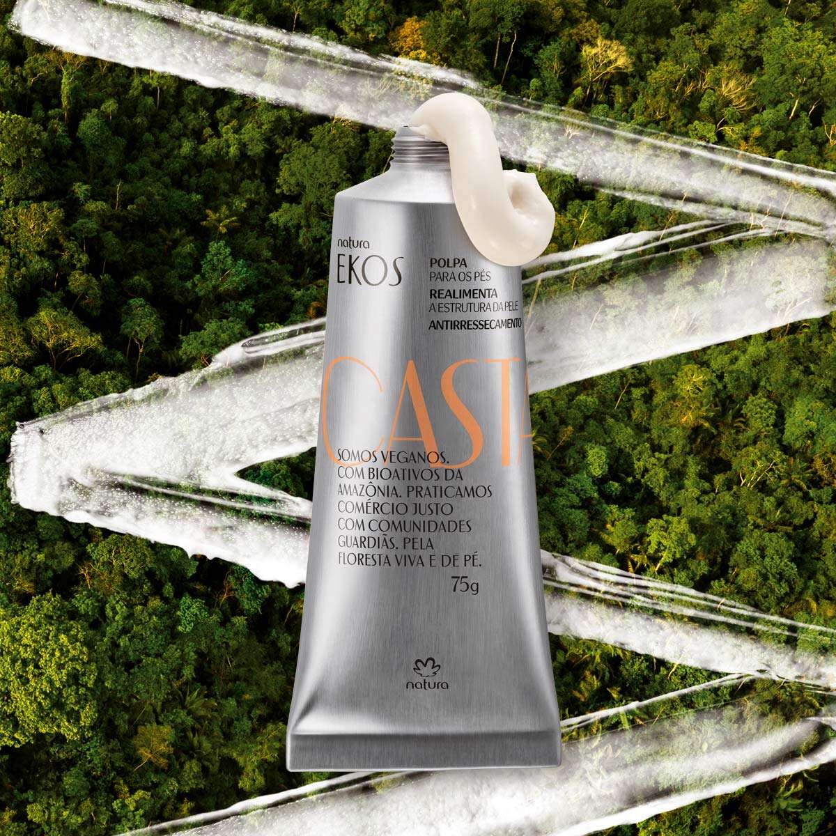 Natura crema Ekos Pulpa Hidratante para Pies Desodorante Castaña