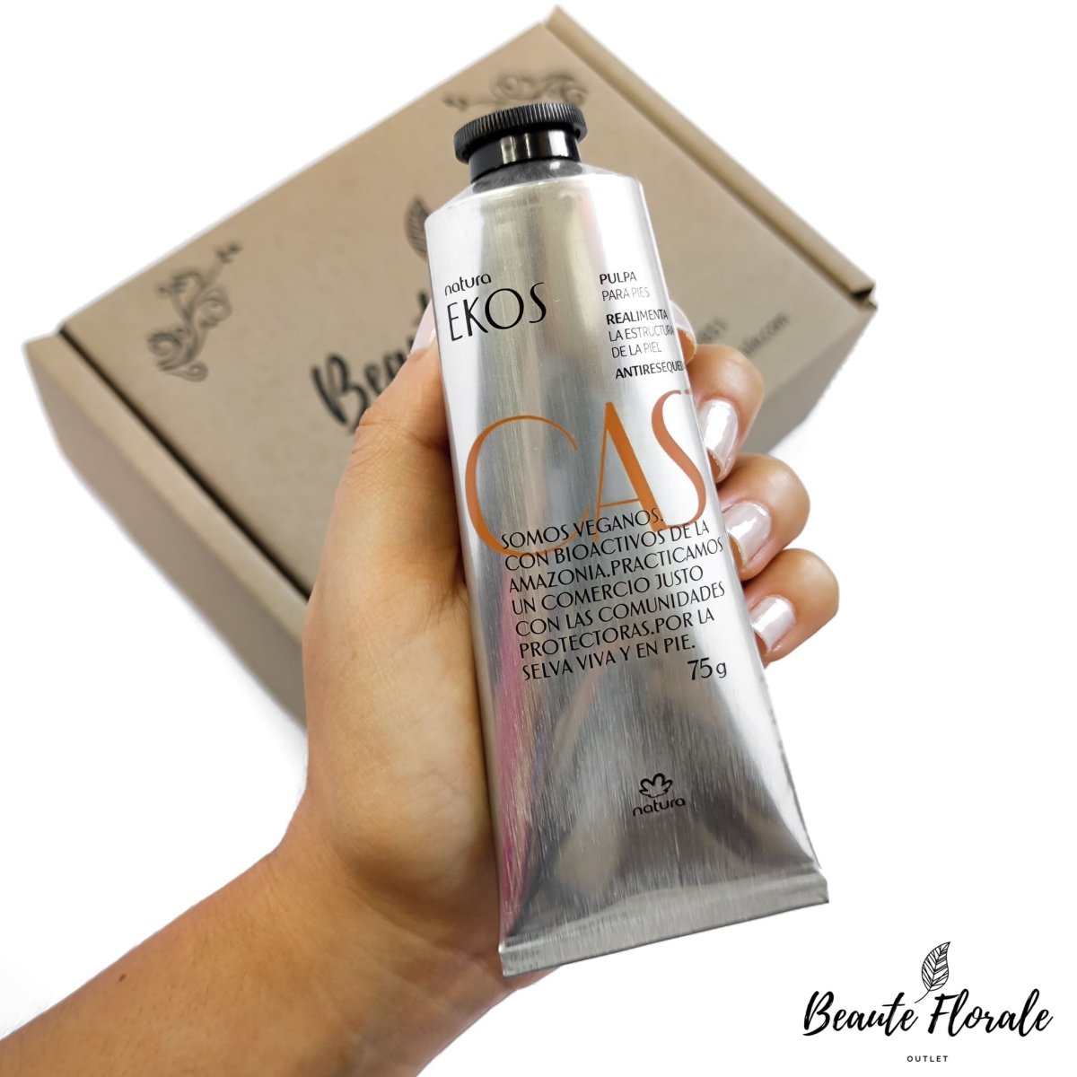 Natura crema Ekos Pulpa Hidratante para Pies Desodorante Castaña