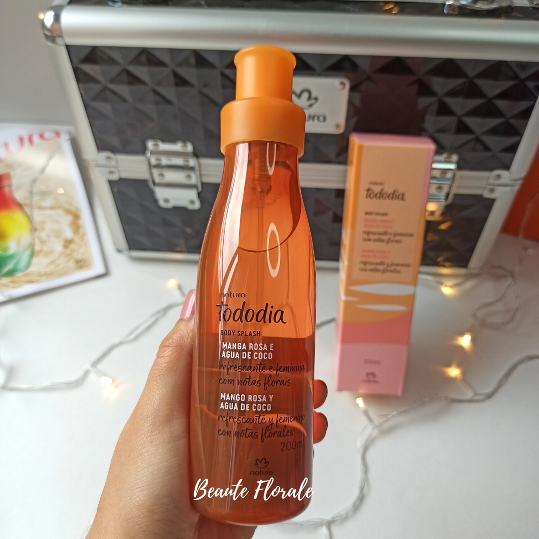 Natura Locion Femenina Spray Corporal Perfumado Mango Rosa y Agua de Coco