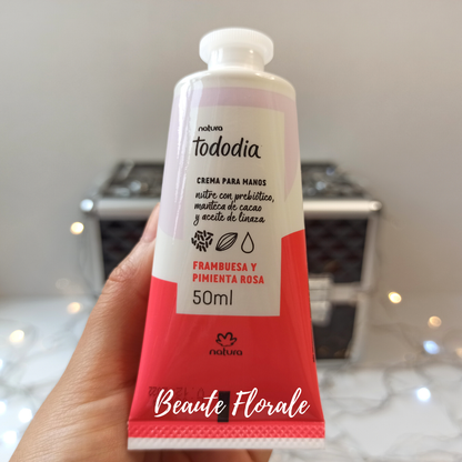 Natura Tododia Crema nutritiva para manos Frambuesa y Pimienta Rosa
