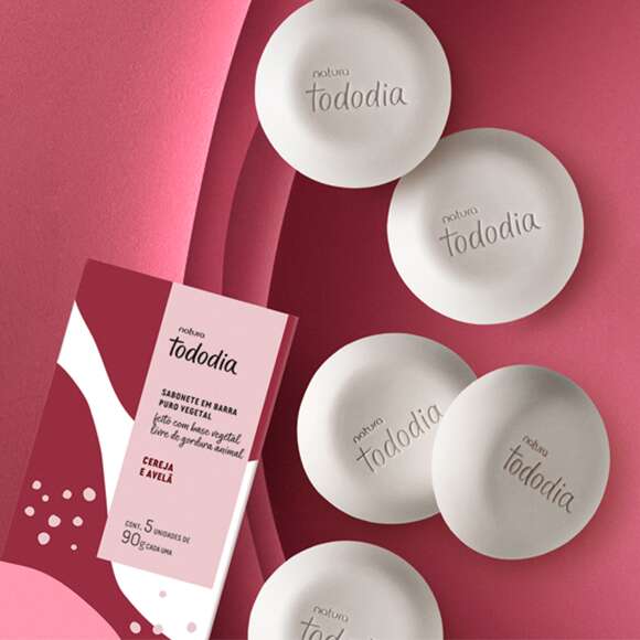 Natura Tododia Jabón puro vegetal cereza y avellana