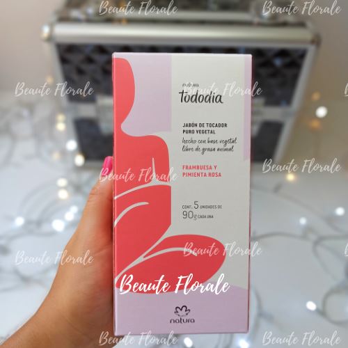 Natura Tododia Jabones en barra puro vegetal frambuesa y pimienta rosa