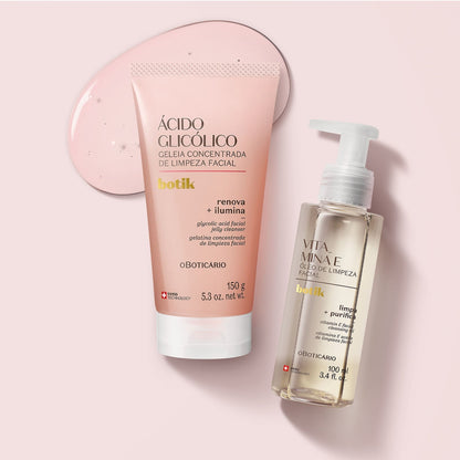 Oboticario Botik Kit Doble Limpieza: Aceite Limpiador Facial + Gel Limpiador Facial Concentrado