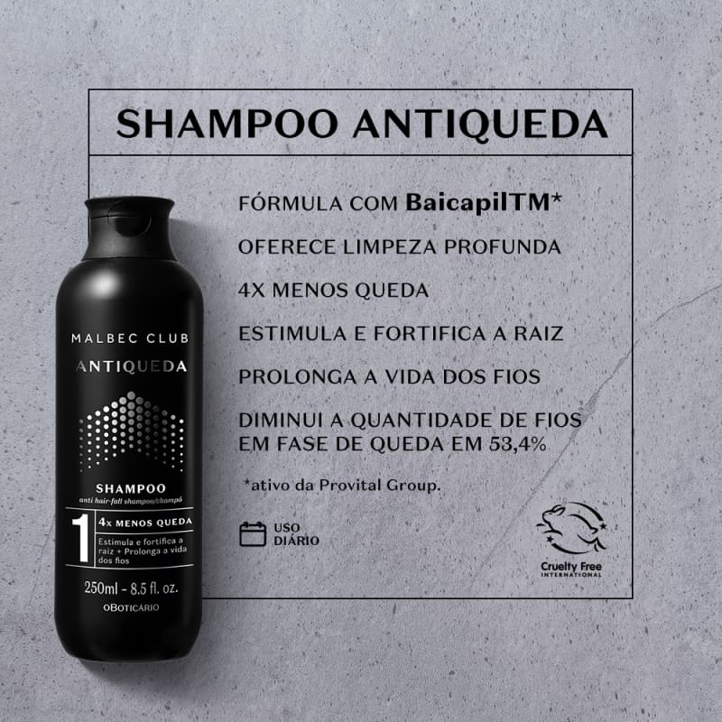 Oboticario Malbec Club Champú Anticaída para Hombre